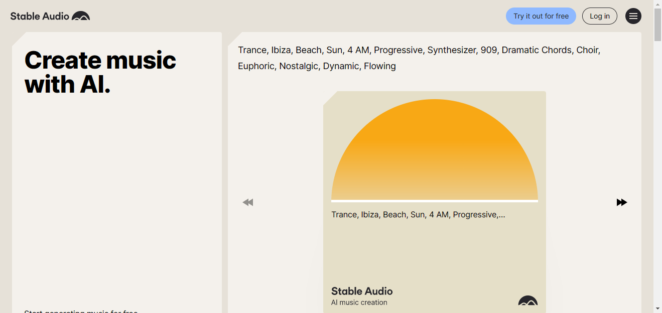 Stable Audio - 在线AI音乐制作工具